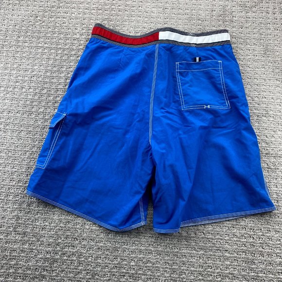 Tommy Hilfiger Swim Trunks Men Large L Blue Board Shorts Swimming Surf Y2K 2000s - Picture 9 of 15